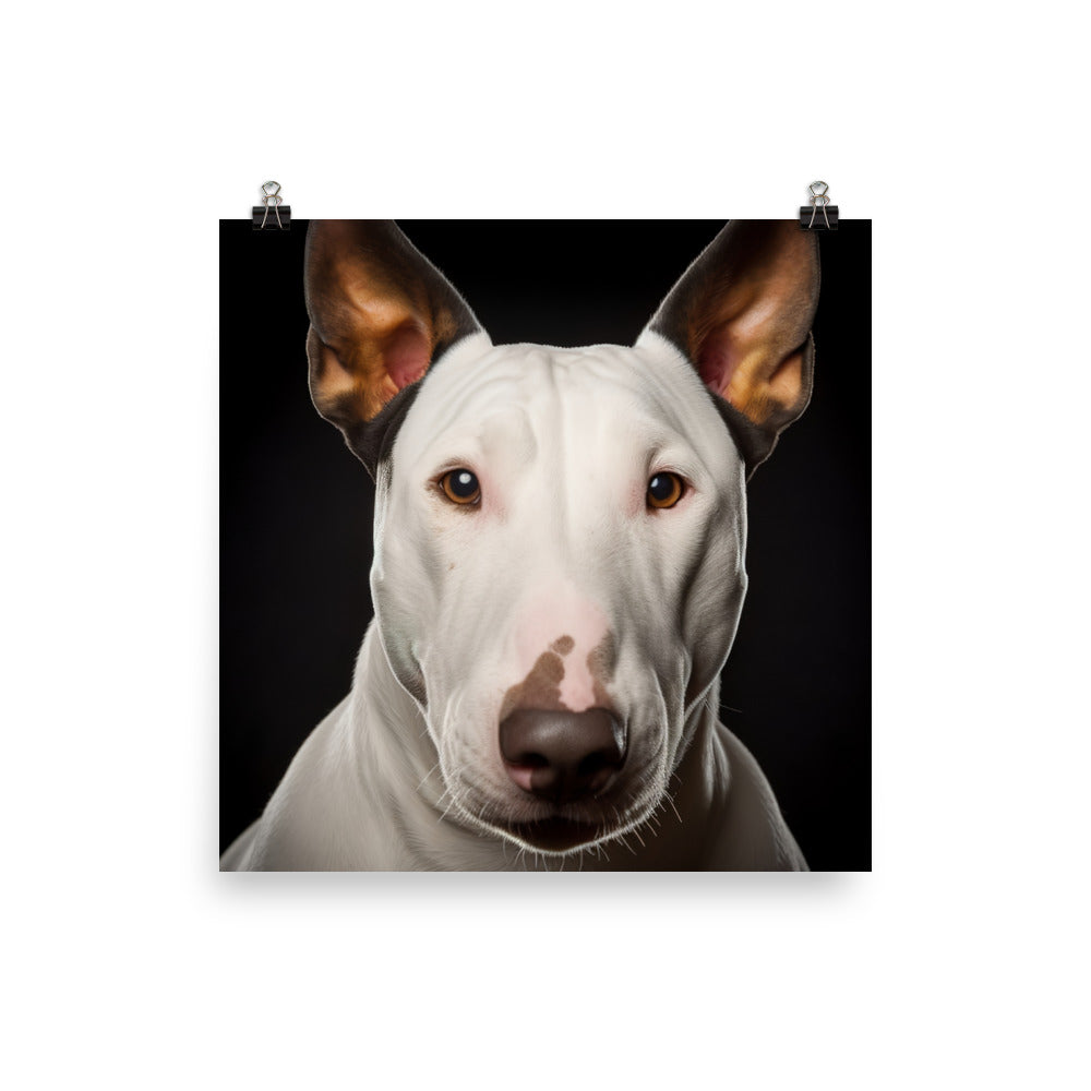 Regal Bull Terrier Portrait Photo paper poster - PosterfyAI.com