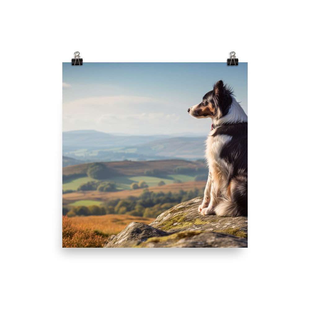 Majestic Border Collie Photo paper poster - PosterfyAI.com