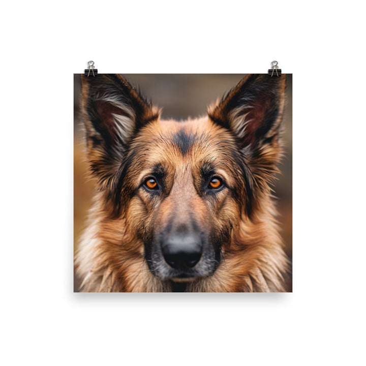 German Shepherd Playtime Photo paper poster - PosterfyAI.com