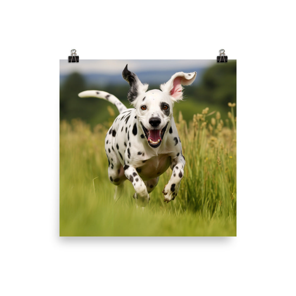 Dalmatian in Action  Photo paper poster - PosterfyAI.com