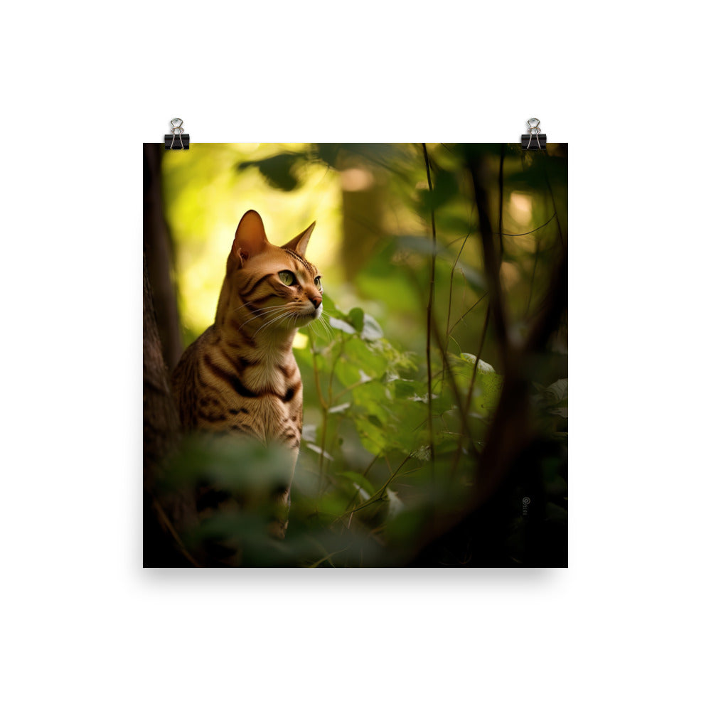 Bengal Cat in its Natural Habitat Photo paper poster - PosterfyAI.com