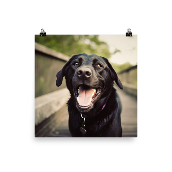 A portrait of a happy Labrador Retriever Photo paper poster - PosterfyAI.com