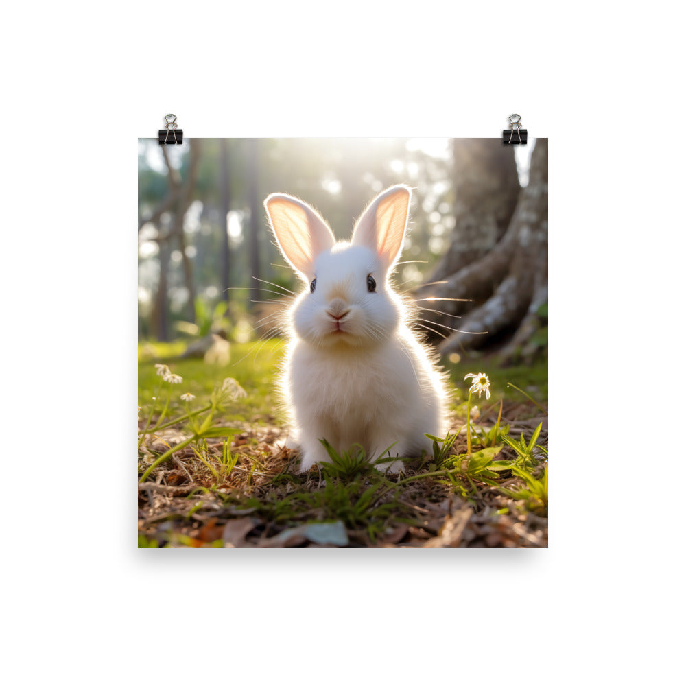 Florida White Bunny Photo paper poster - PosterfyAI.com