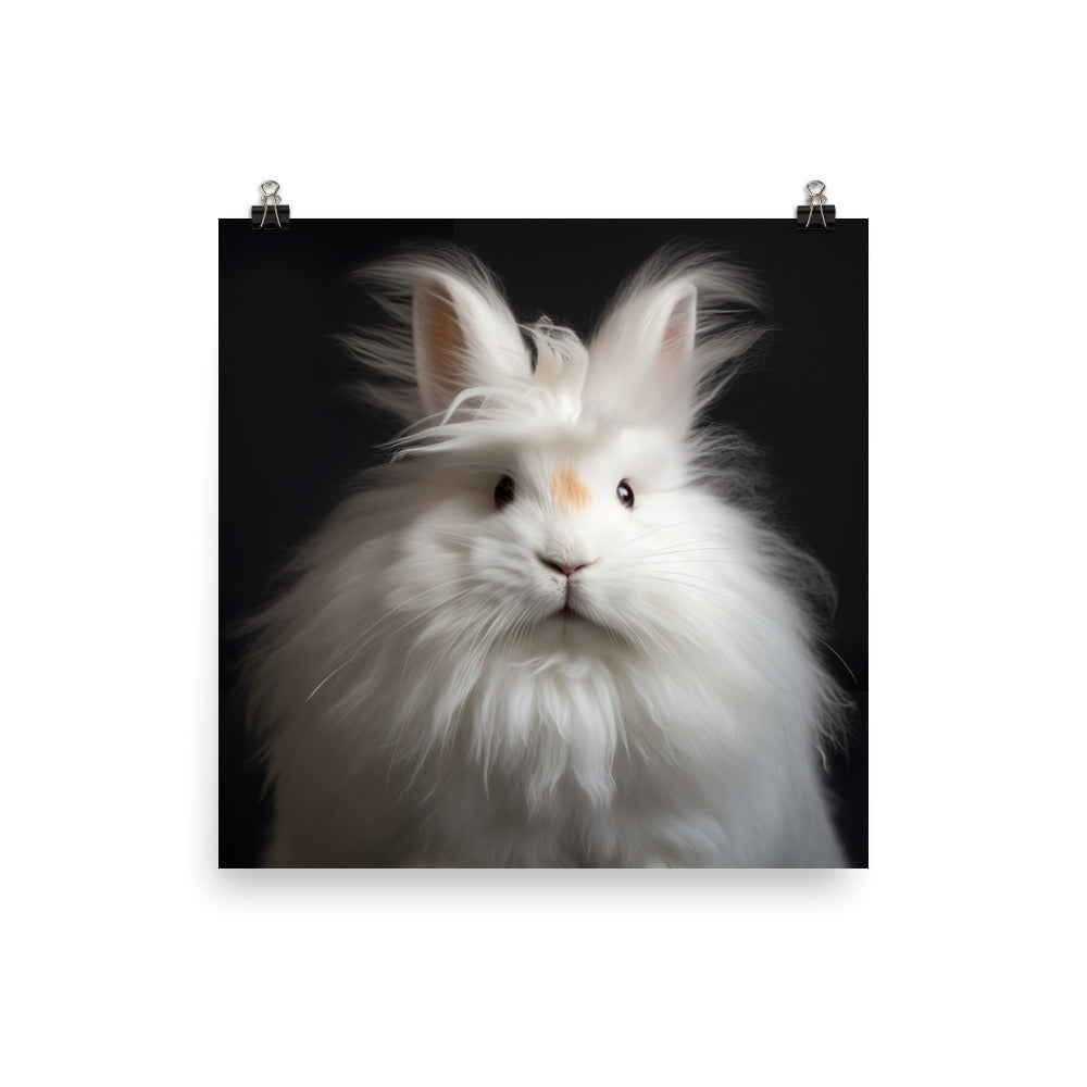 French Angora Bunny Photo paper poster - PosterfyAI.com