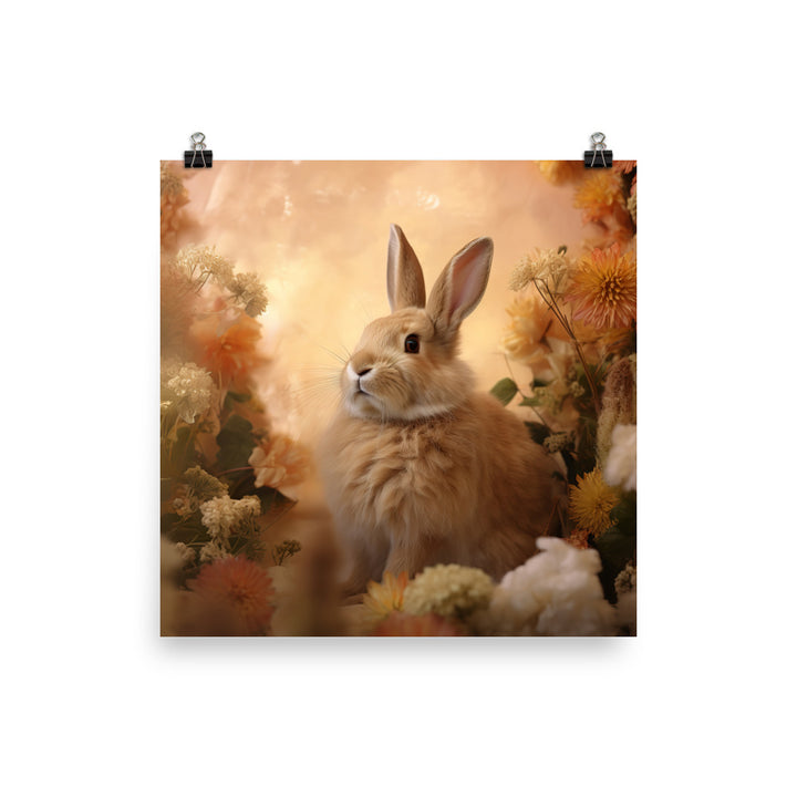 Tan Bunny Amidst Rustic Beauty Photo paper poster - PosterfyAI.com