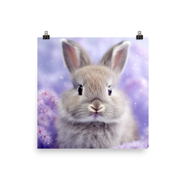 Adorable Lilac Bunny Photo paper poster - PosterfyAI.com