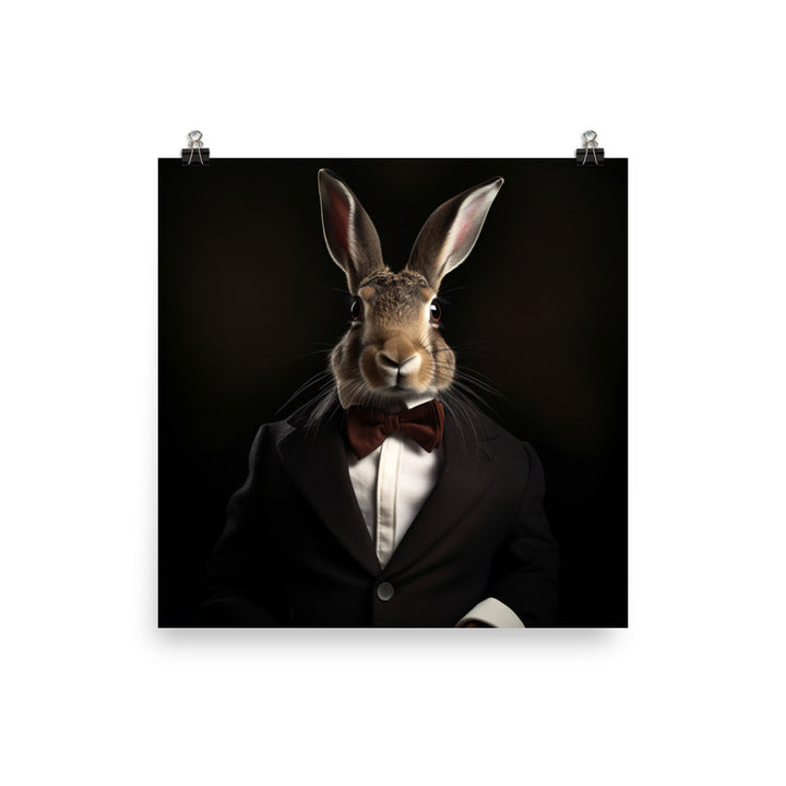 Belgian Hare with a Fashionable Pose Photo paper poster - PosterfyAI.com