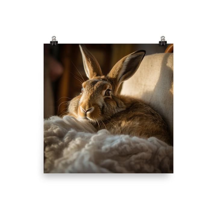 Belgian Hare in a Cozy Setting Photo paper poster - PosterfyAI.com