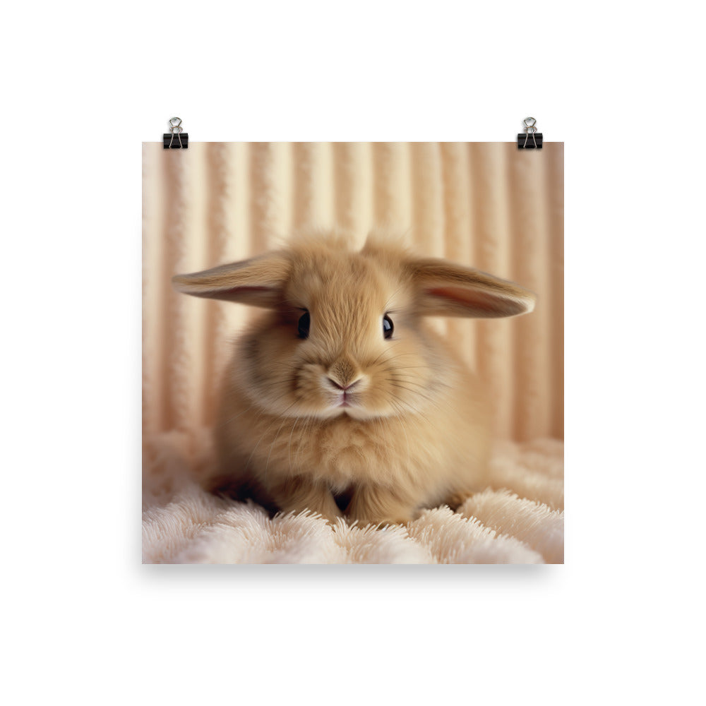 Adorable American Bunny Photo paper poster - PosterfyAI.com