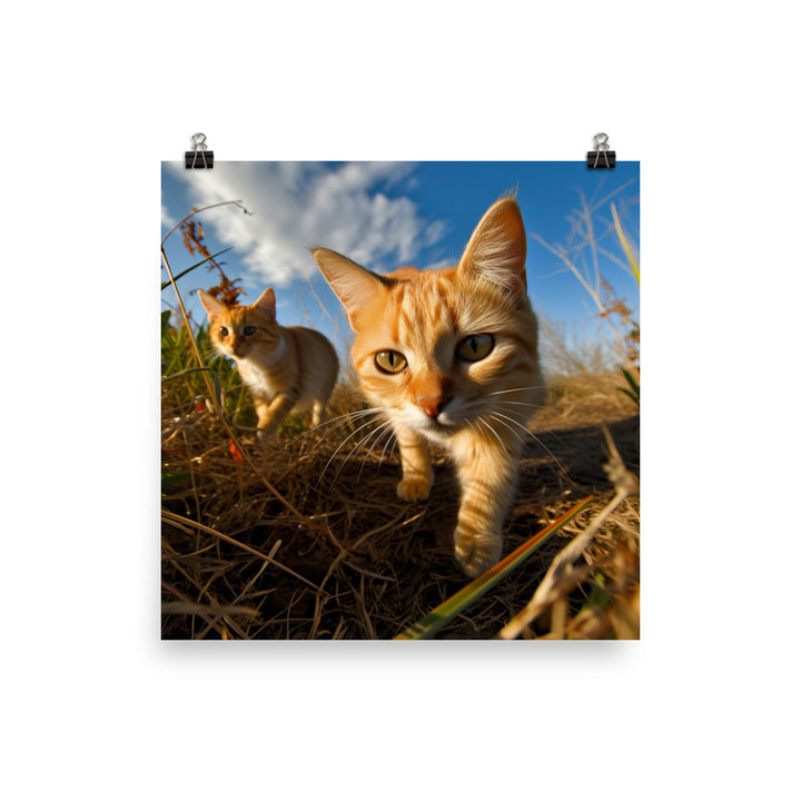 Playful Nature of Somali Cat Photo paper poster - PosterfyAI.com