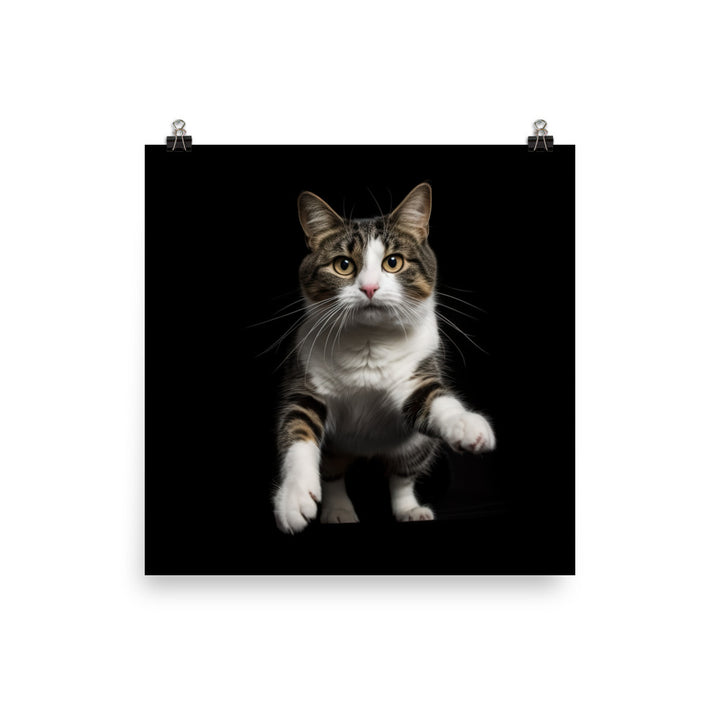 Playfulness of Manx Cat Photo paper poster - PosterfyAI.com
