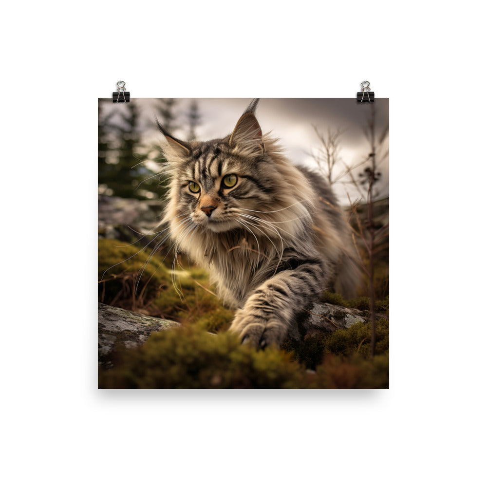 Norwegian Forest Cat Photo paper poster - PosterfyAI.com