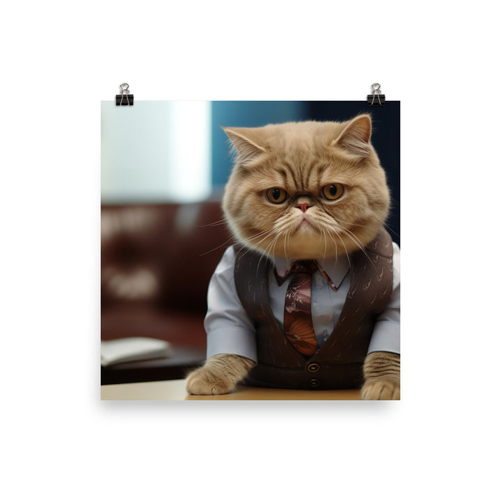 Exotic Shorthair Sales Consultant Photo paper poster - PosterfyAI.com