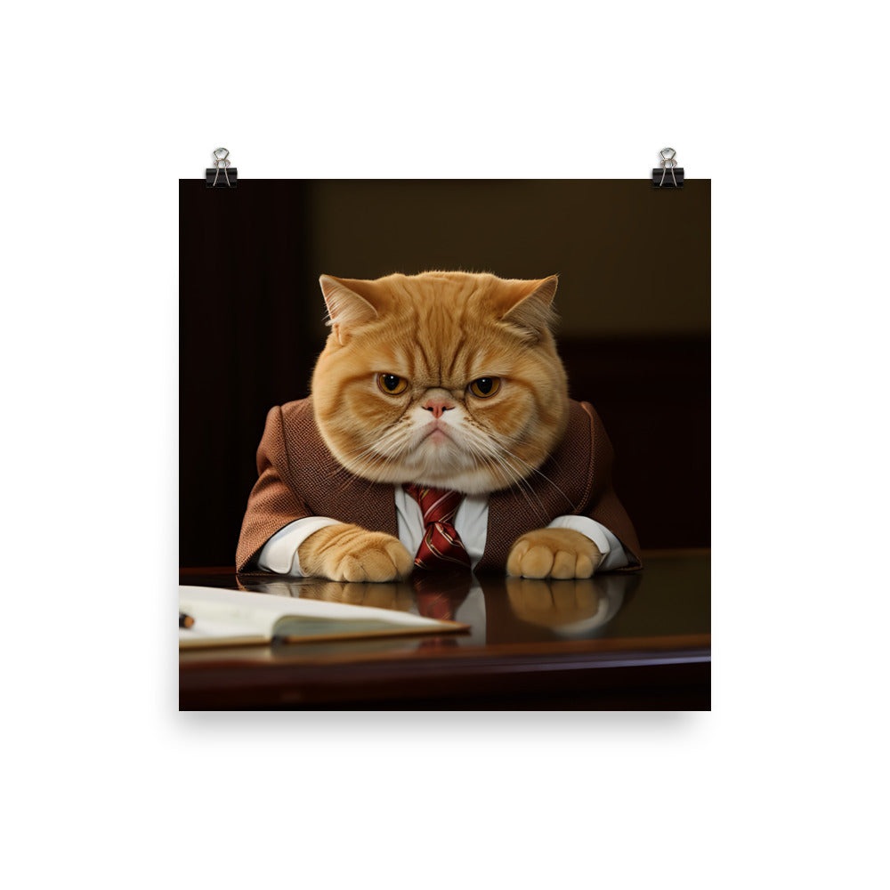 Exotic Shorthair Sales Consultant Photo paper poster - PosterfyAI.com