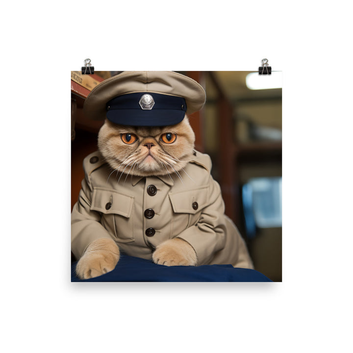 Exotic Shorthair Prison Officer Photo paper poster - PosterfyAI.com