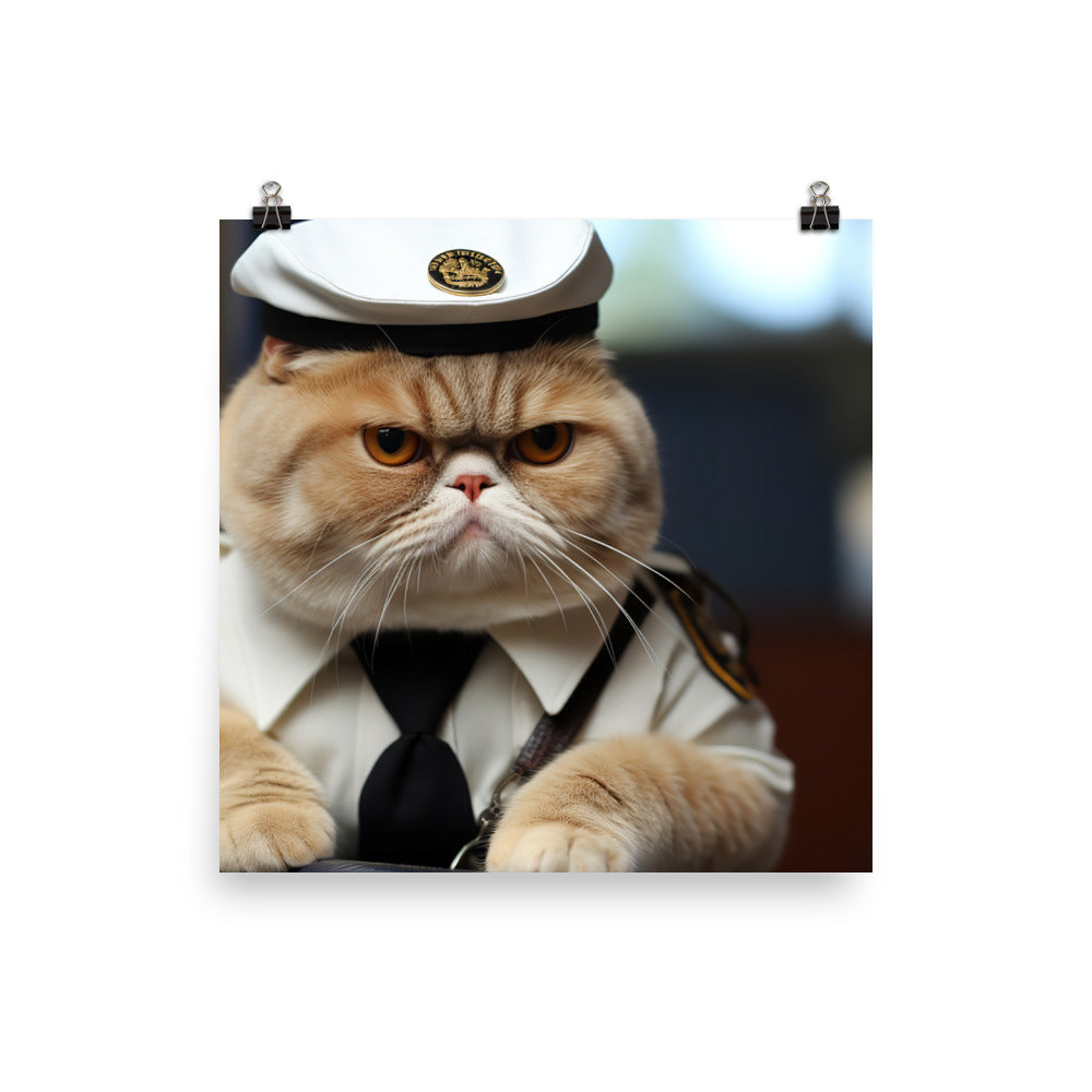 Exotic Shorthair Prison Officer Photo paper poster - PosterfyAI.com