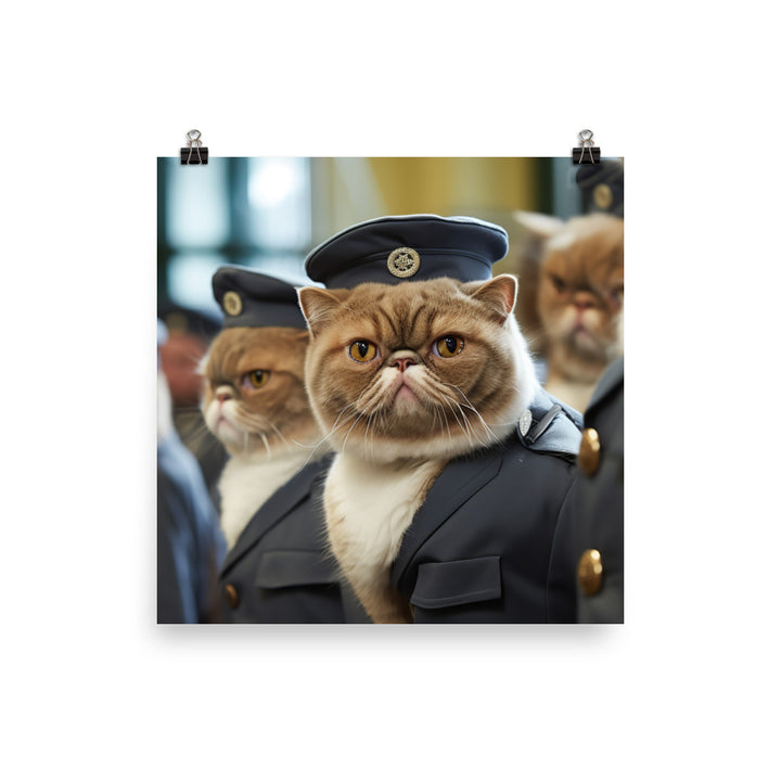 Exotic Shorthair Prison Officer Photo paper poster - PosterfyAI.com