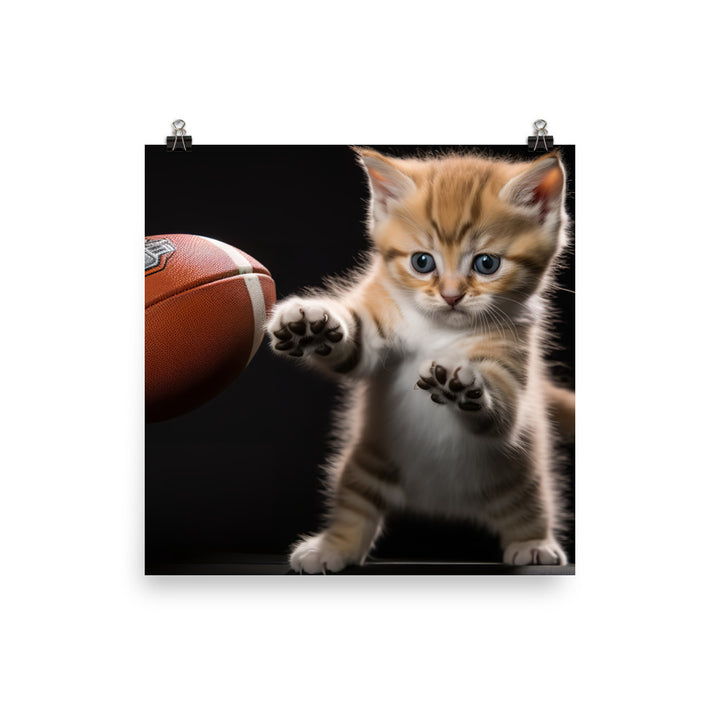 Exotic Shorthair Football Player Photo paper poster - PosterfyAI.com