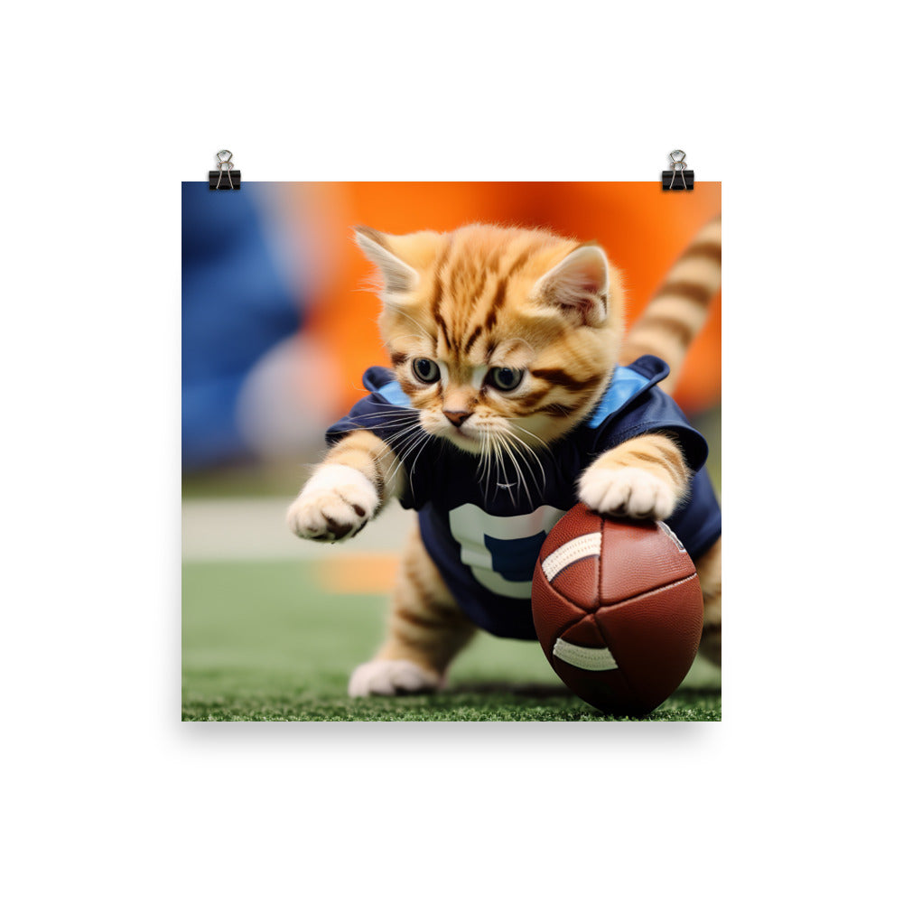 Exotic Shorthair Football Player Photo paper poster - PosterfyAI.com