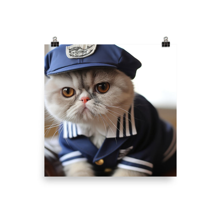 Exotic Shorthair Mail Carrier Photo paper poster - PosterfyAI.com