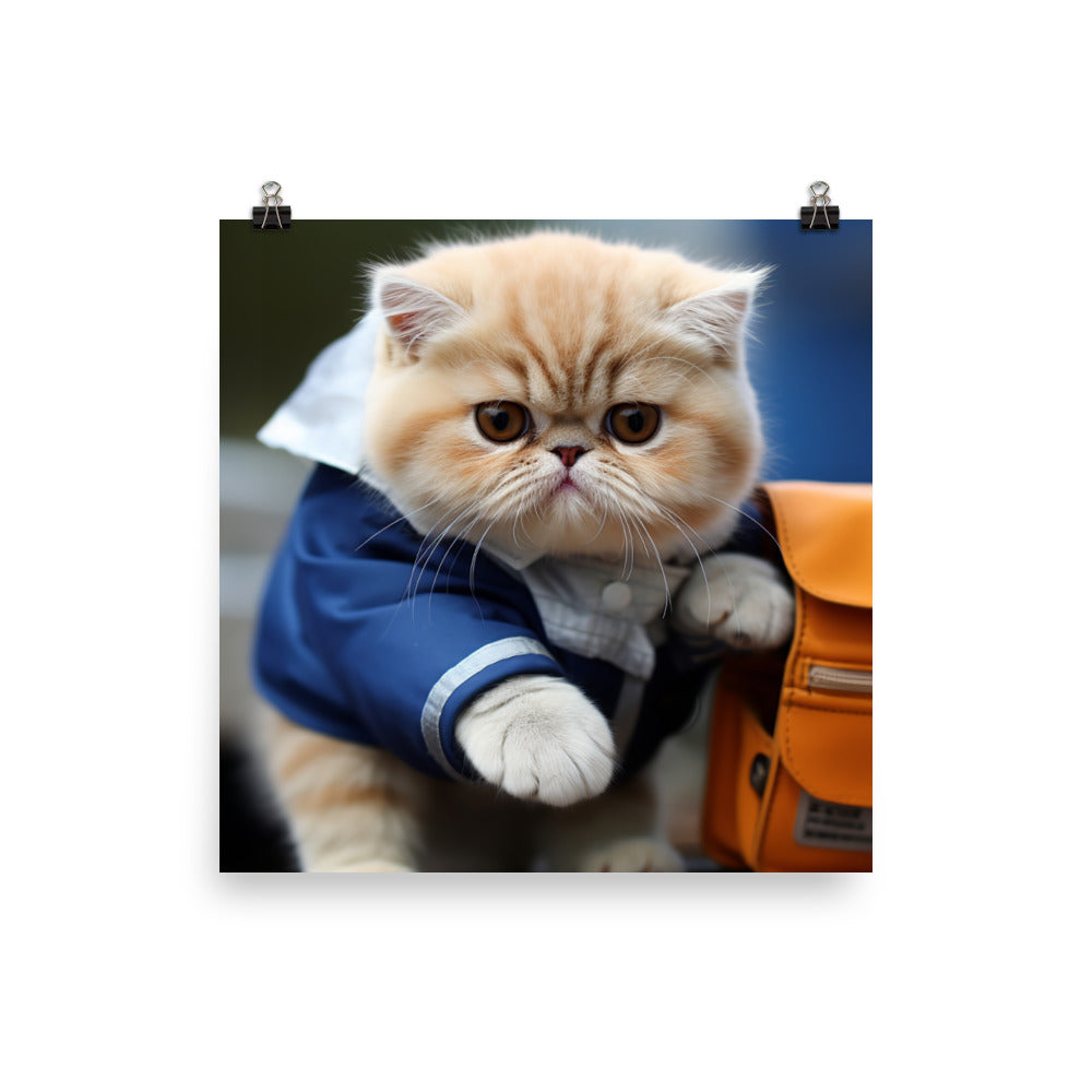 Exotic Shorthair Mail Carrier Photo paper poster - PosterfyAI.com