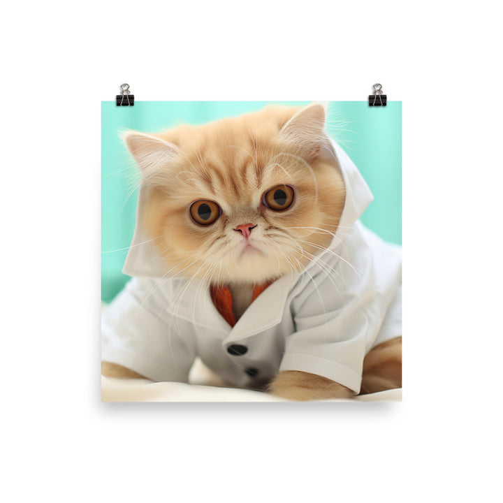 Exotic Shorthair Nurse Photo paper poster - PosterfyAI.com