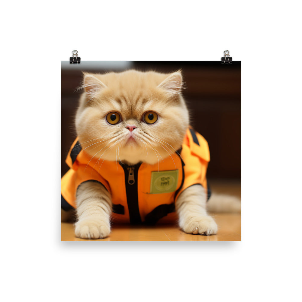 Exotic Shorthair Paramedic Photo paper poster - PosterfyAI.com