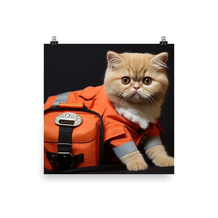 Exotic Shorthair Paramedic Photo paper poster - PosterfyAI.com