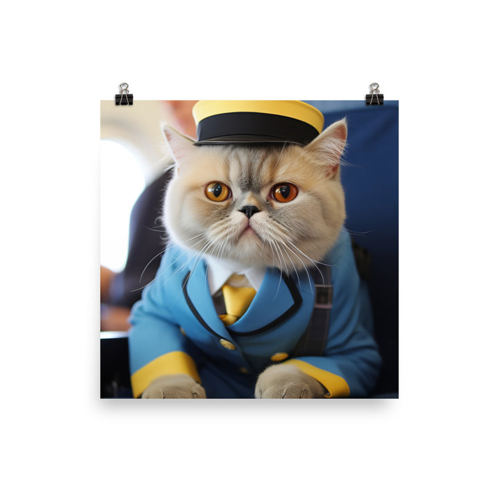 Exotic Shorthair Cabin Crew Photo paper poster - PosterfyAI.com