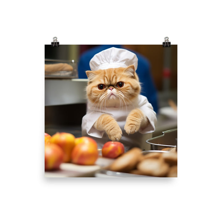 Exotic Shorthair Fast Food Crew Photo paper poster - PosterfyAI.com