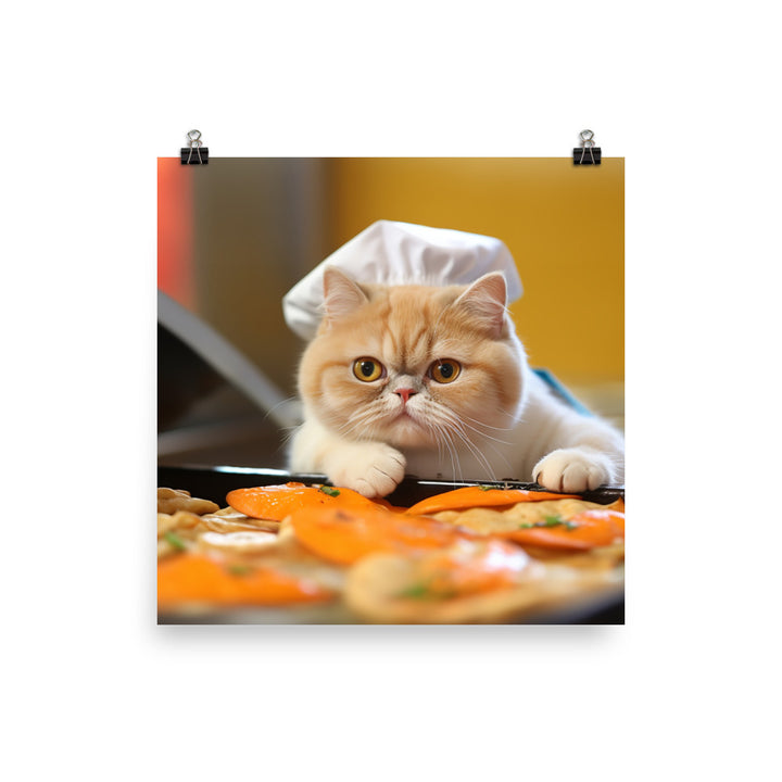 Exotic Shorthair Fast Food Crew Photo paper poster - PosterfyAI.com