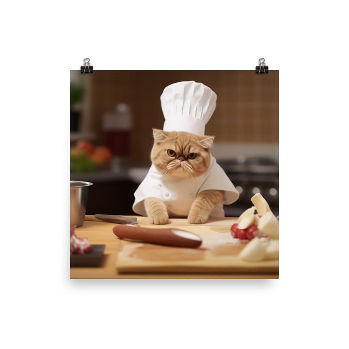 Exotic Shorthair Chef Photo paper poster - PosterfyAI.com