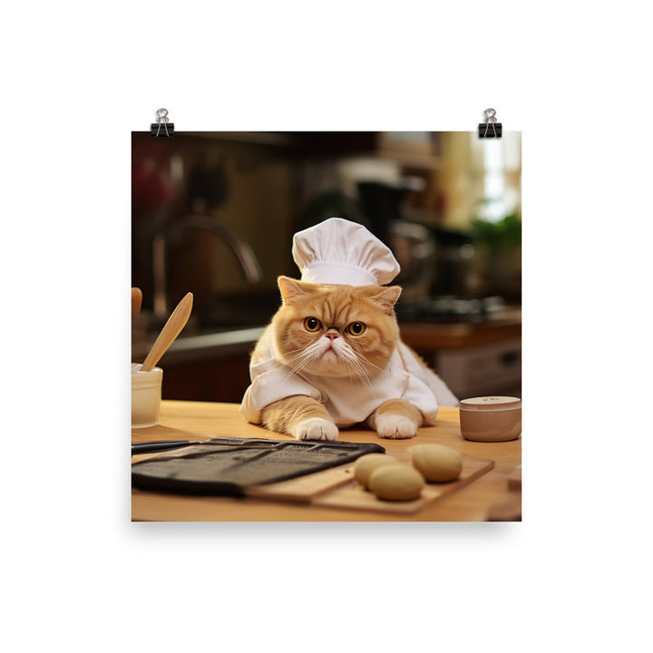 Exotic Shorthair Chef Photo paper poster - PosterfyAI.com