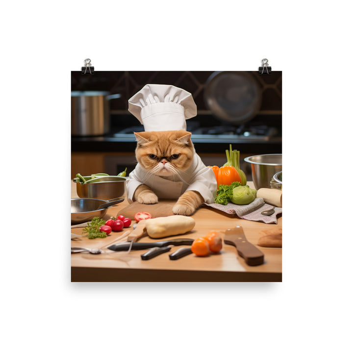 Exotic Shorthair Chef Photo paper poster - PosterfyAI.com