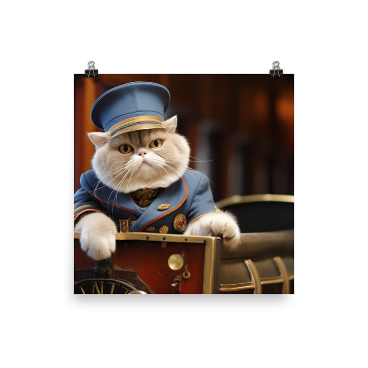 Exotic Shorthair Transit Operator Photo paper poster - PosterfyAI.com