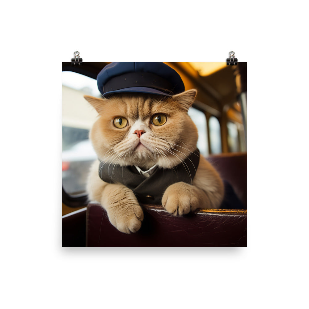 Exotic Shorthair Transit Operator Photo paper poster - PosterfyAI.com