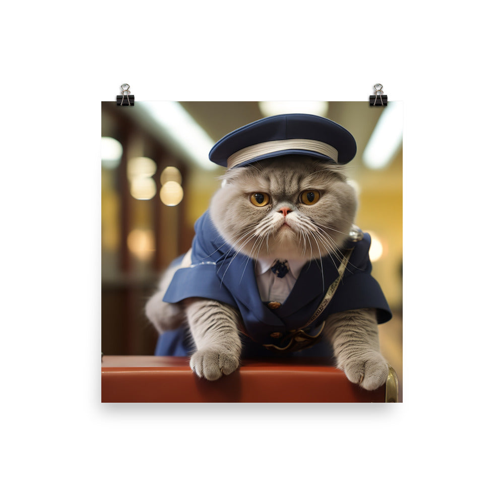 Exotic Shorthair Mail Carrier Photo paper poster - PosterfyAI.com