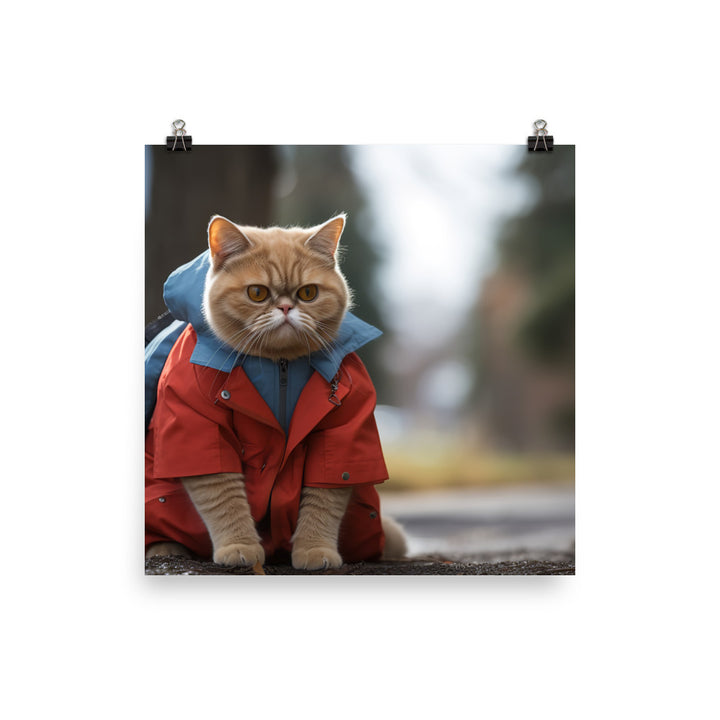 Exotic Shorthair Mail Carrier Photo paper poster - PosterfyAI.com