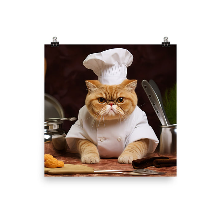 Exotic Shorthair Chef Photo paper poster - PosterfyAI.com