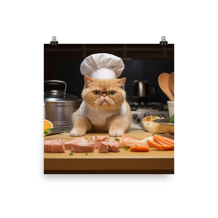 Exotic Shorthair Chef Photo paper poster - PosterfyAI.com