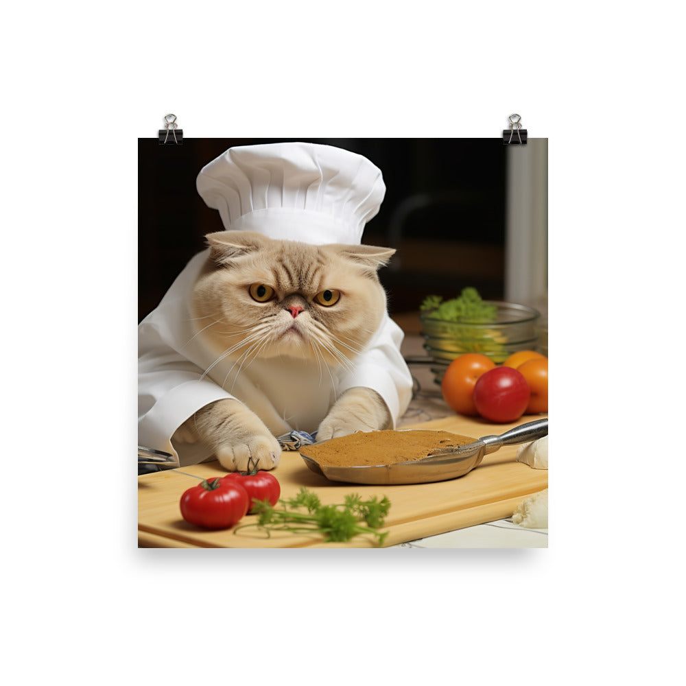 Exotic Shorthair Chef Photo paper poster - PosterfyAI.com