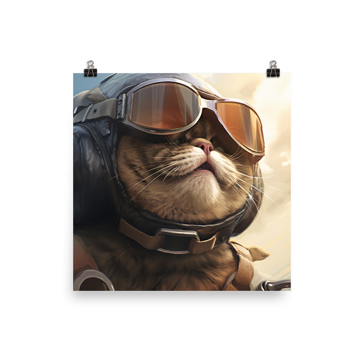 Exotic Shorthair Pilot Photo paper poster - PosterfyAI.com