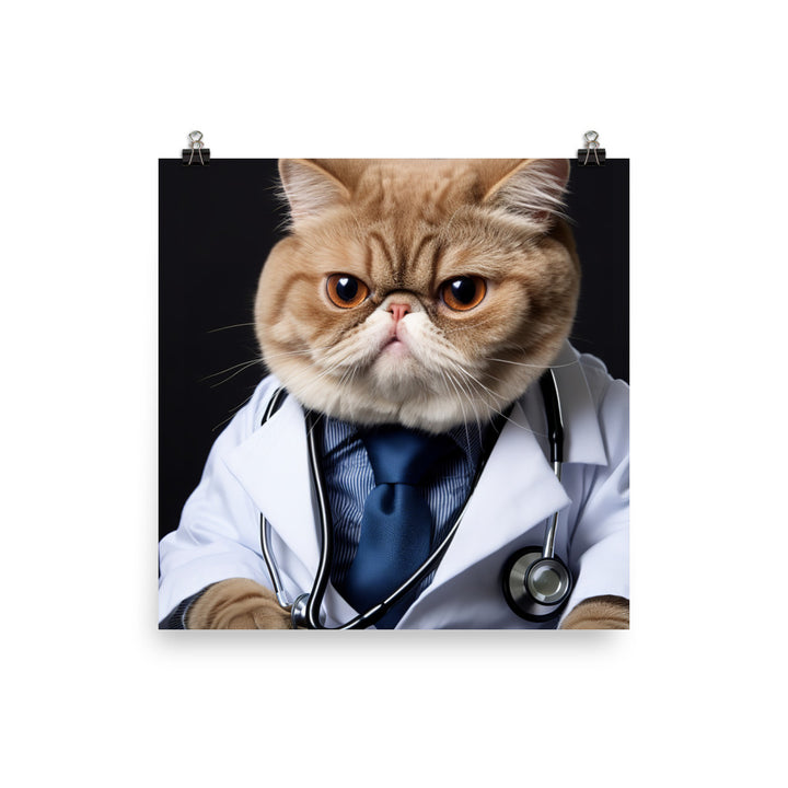 Exotic Shorthair Doctor Photo paper poster - PosterfyAI.com