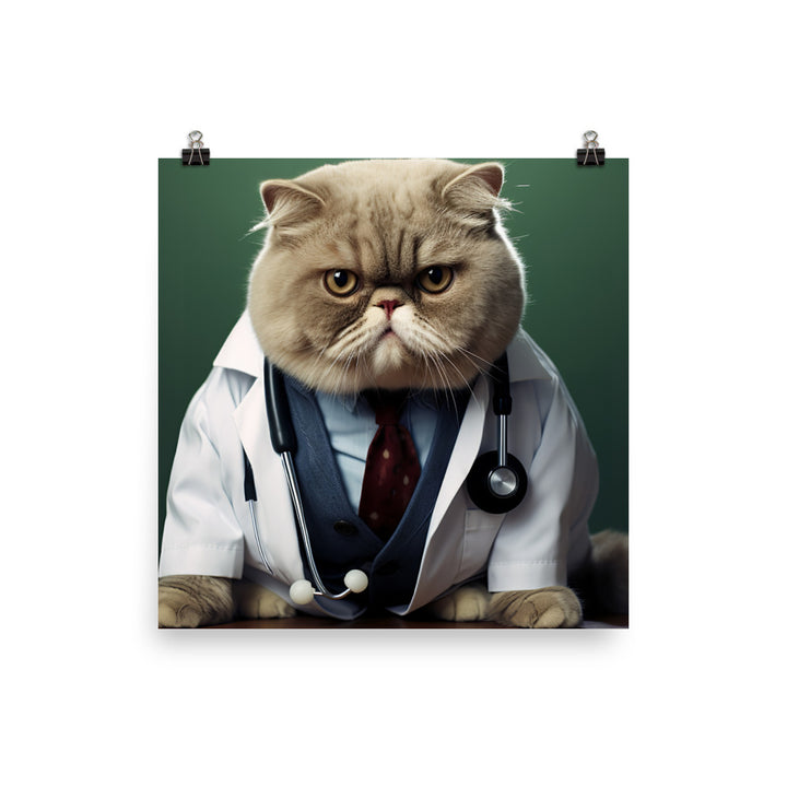 Exotic Shorthair Doctor Photo paper poster - PosterfyAI.com