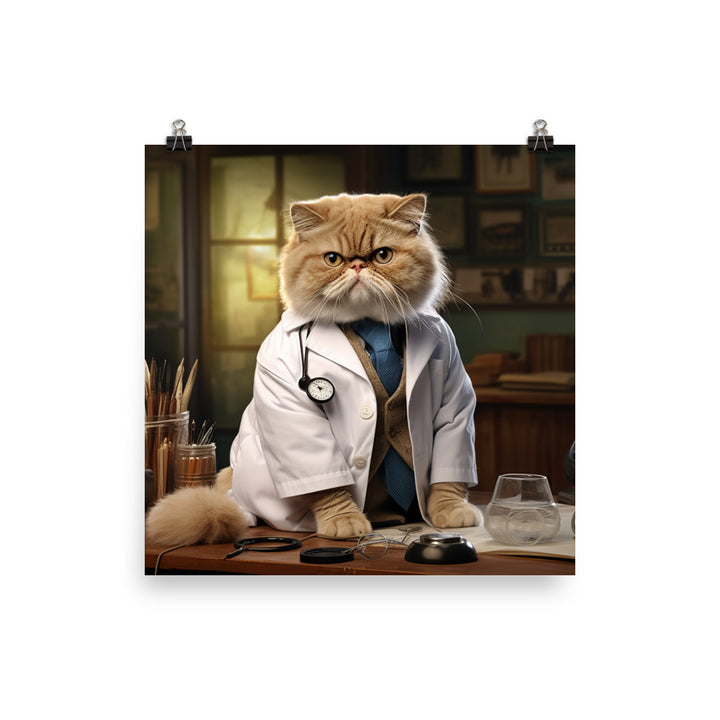 Exotic Shorthair Doctor Photo paper poster - PosterfyAI.com