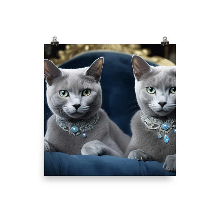 Russian Blue Photo paper poster - PosterfyAI.com