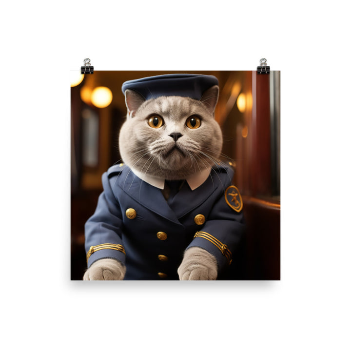 British Shorthair Transit Operator Photo paper poster - PosterfyAI.com