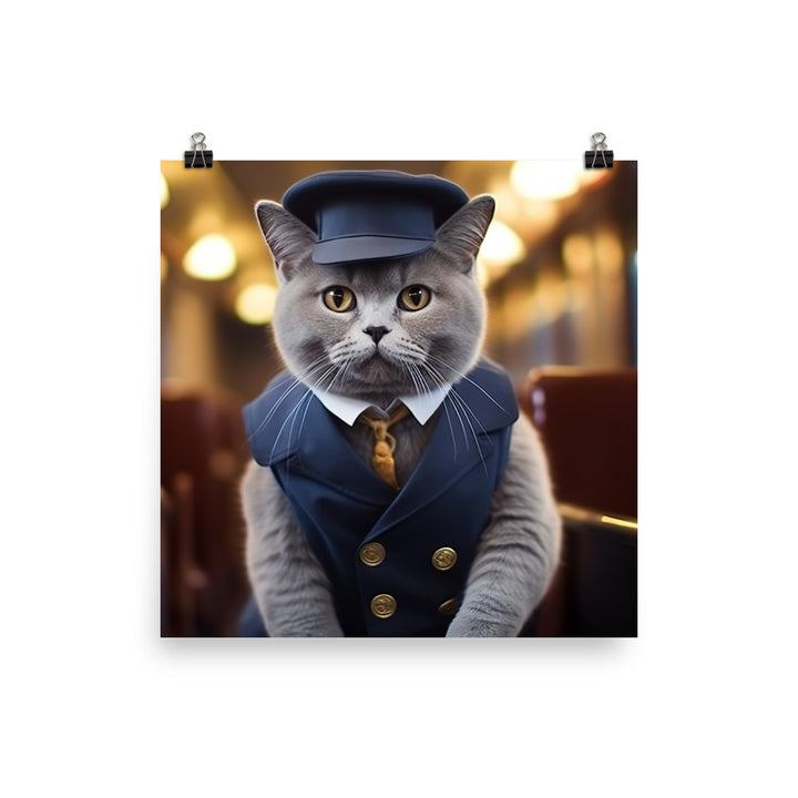 British Shorthair Transit Operator Photo paper poster - PosterfyAI.com