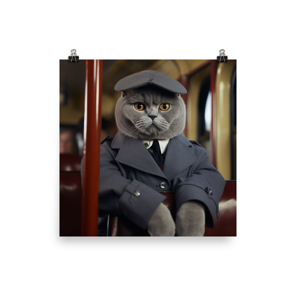 British Shorthair Transit Operator Photo paper poster - PosterfyAI.com