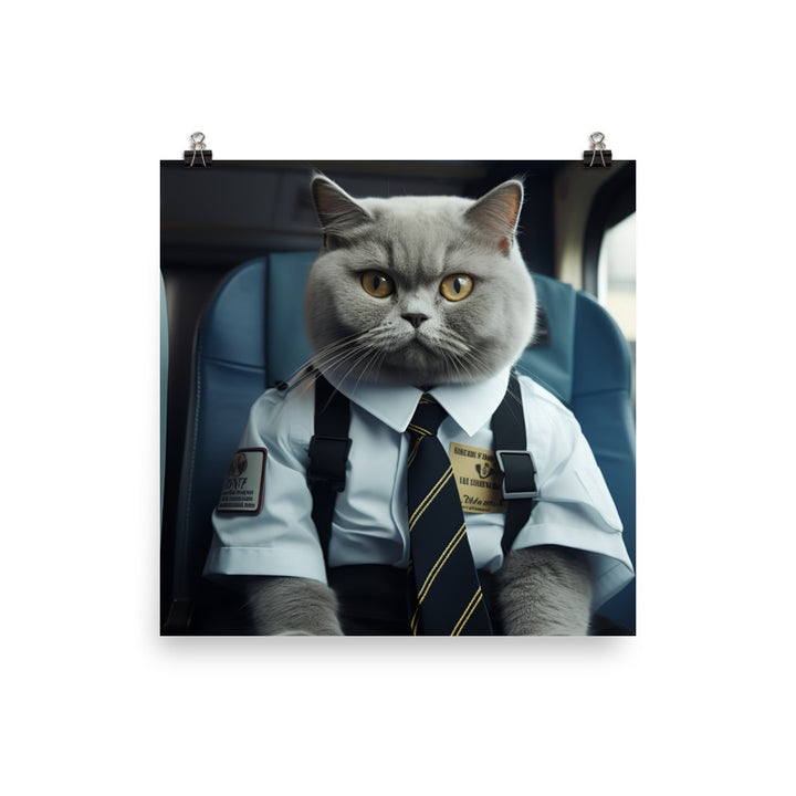 British Shorthair Transit Operator Photo paper poster - PosterfyAI.com